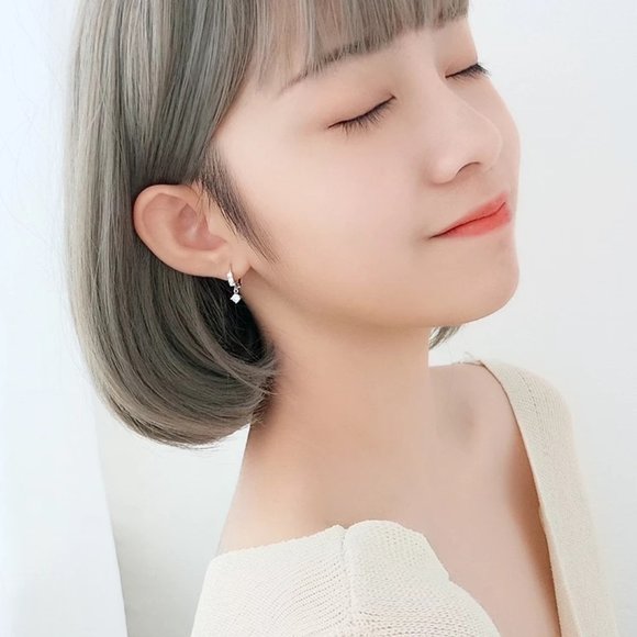 14k Gold 6mm Helix and Cartilage Diamonds Hoops Sterling Silver - Picture 5 of 8